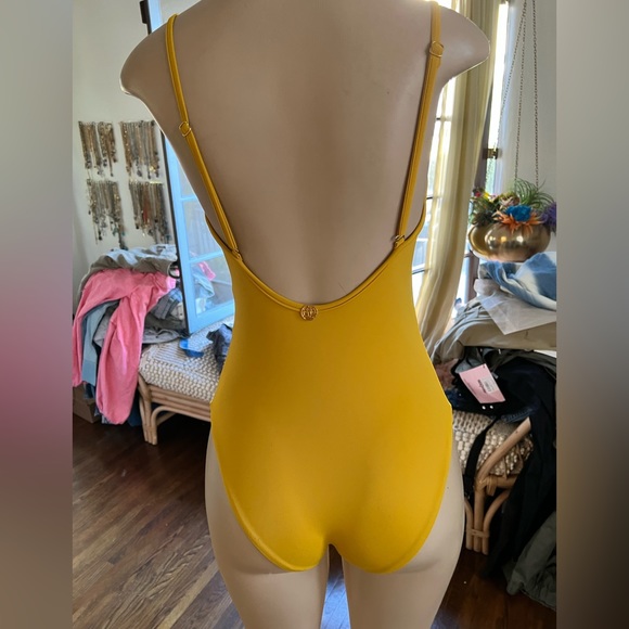 RARE!Bahia Maria one piece swimsuit yellow w/ large white butterfly appliqué - Picture 5 of 8